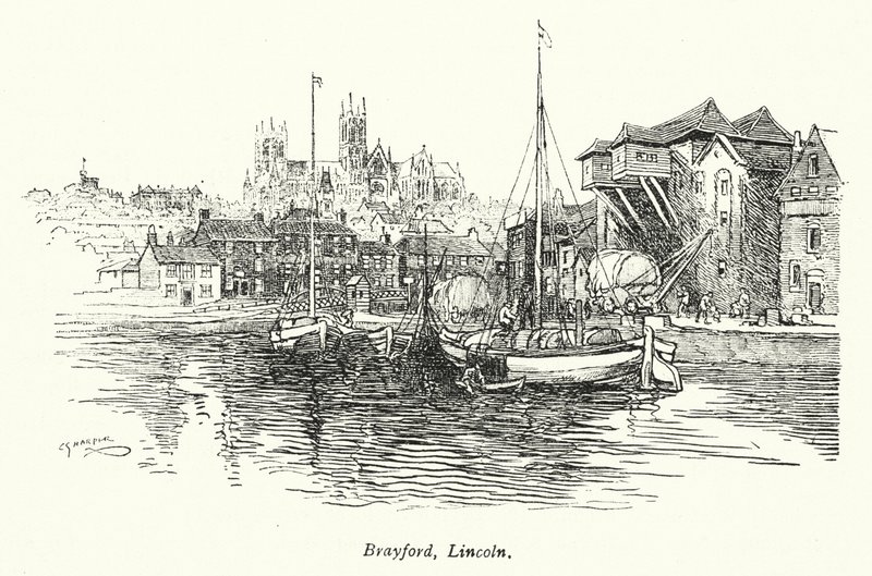 Brayford, Lincoln (litografía) de Charles George Harper