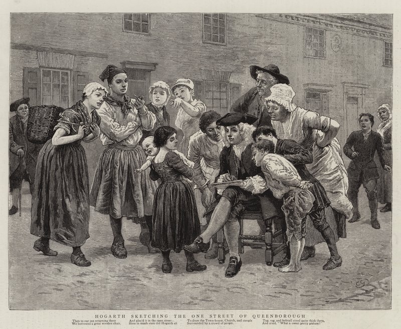 Hogarth dibujando la única calle de Queenborough de Charles Green
