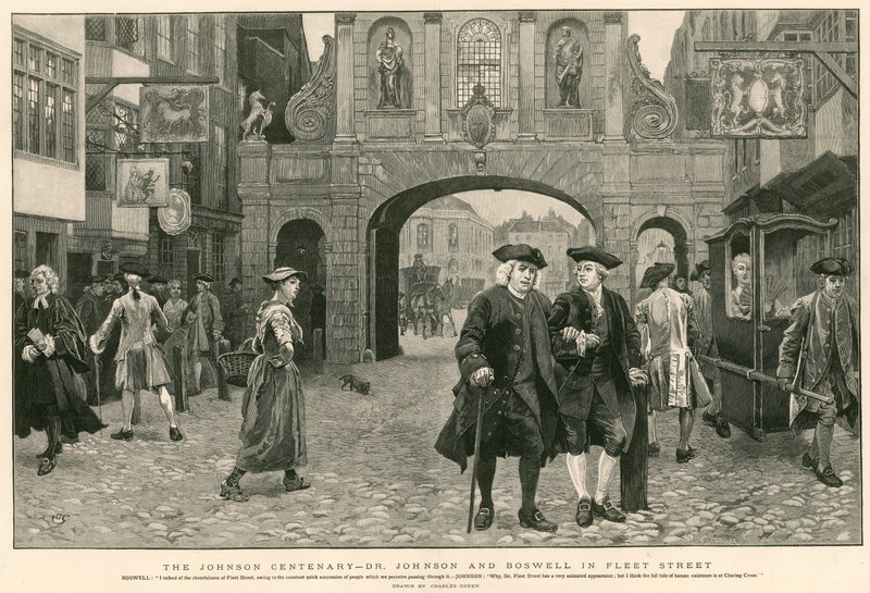El centenario de Johnson: Dr. Johnson y Boswell en Fleet Street de Charles Green