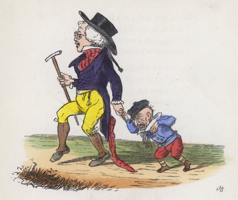 El sueño de un niño pequeño de él y su abuelo intercambiando lugares de Charles Henry (after) Bennett