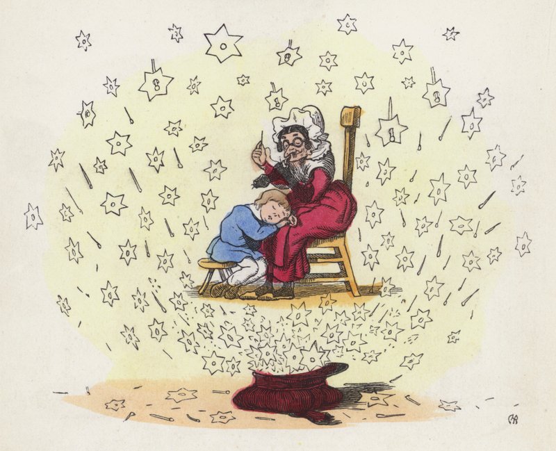 Niño pequeño soñando en el regazo de su niñera de Charles Henry (after) Bennett