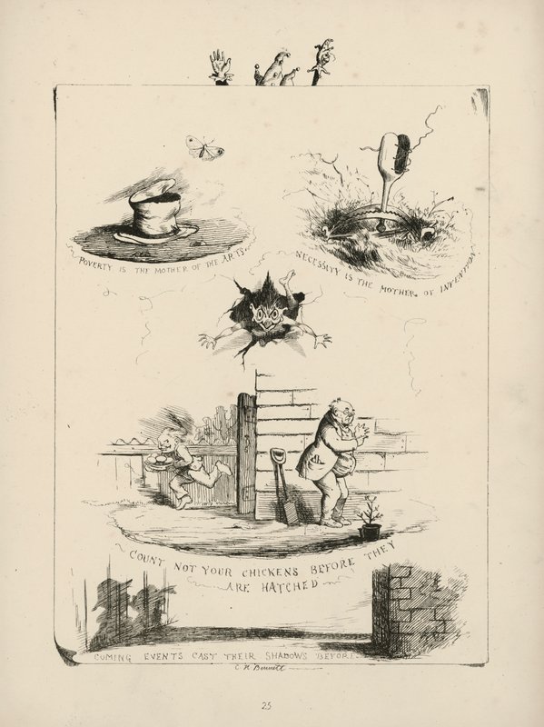 Página de Proverbios con imágenes de Charles H Bennett de Charles Henry (after) Bennett
