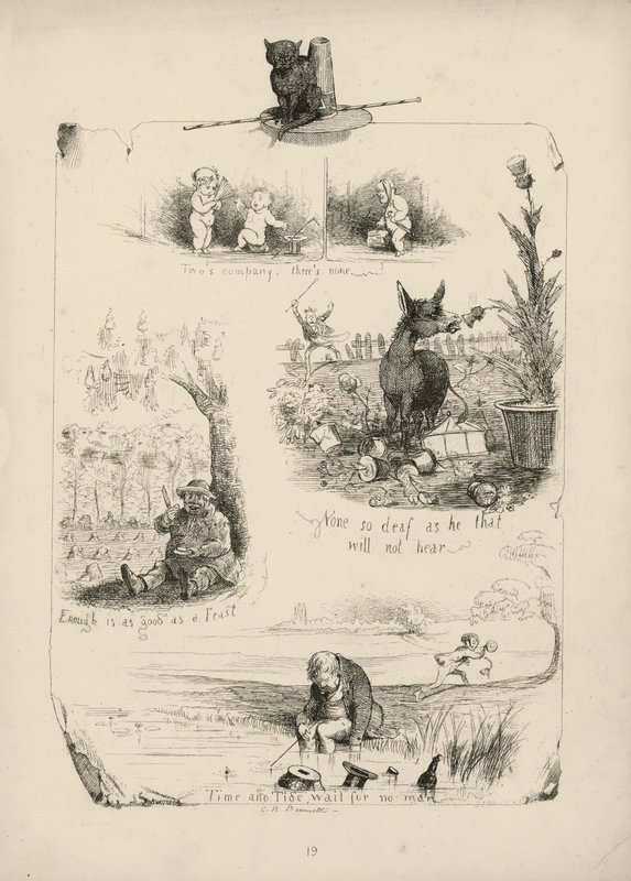 Página de Proverbios con imágenes de Charles H Bennett de Charles Henry (after) Bennett