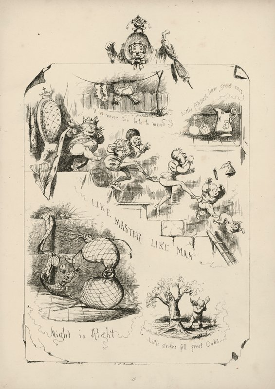 Página de Proverbios con imágenes de Charles H Bennett de Charles Henry (after) Bennett