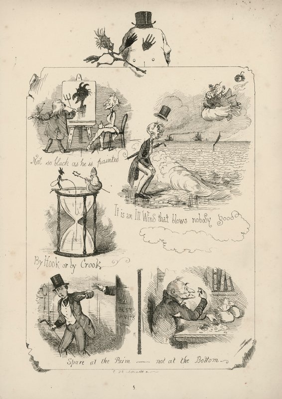Página de Proverbios con imágenes de Charles H Bennett de Charles Henry (after) Bennett