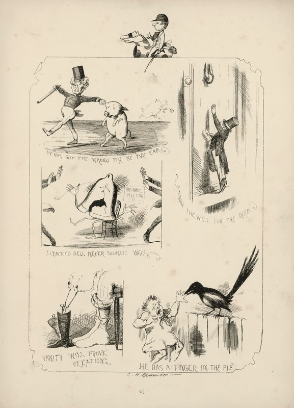Página de Proverbios con imágenes de Charles H Bennett de Charles Henry (after) Bennett