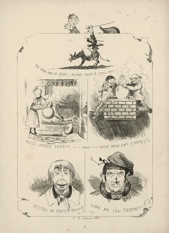 Página de Proverbios con imágenes de Charles H Bennett de Charles Henry (after) Bennett