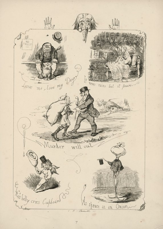 Página de Proverbios con imágenes de Charles H Bennett de Charles Henry (after) Bennett