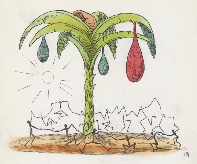 Hombres de palo bailando alrededor de un árbol de Charles Henry (after) Bennett