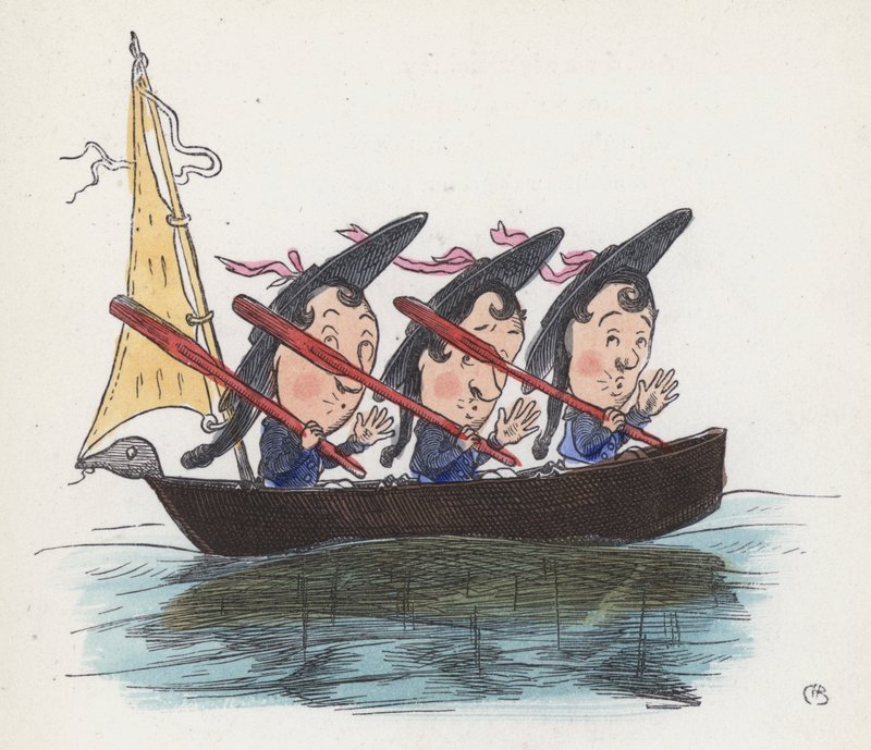 Tres marineros en un bote de Charles Henry (after) Bennett