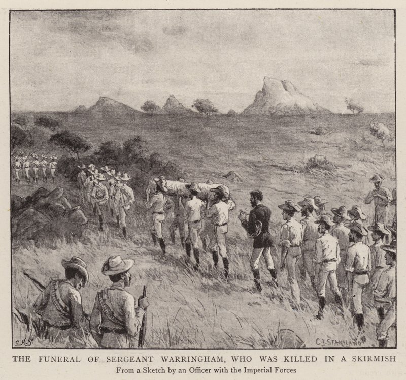 El funeral del sargento Warringham, quien murió en una escaramuza de Charles J. (after) Staniland