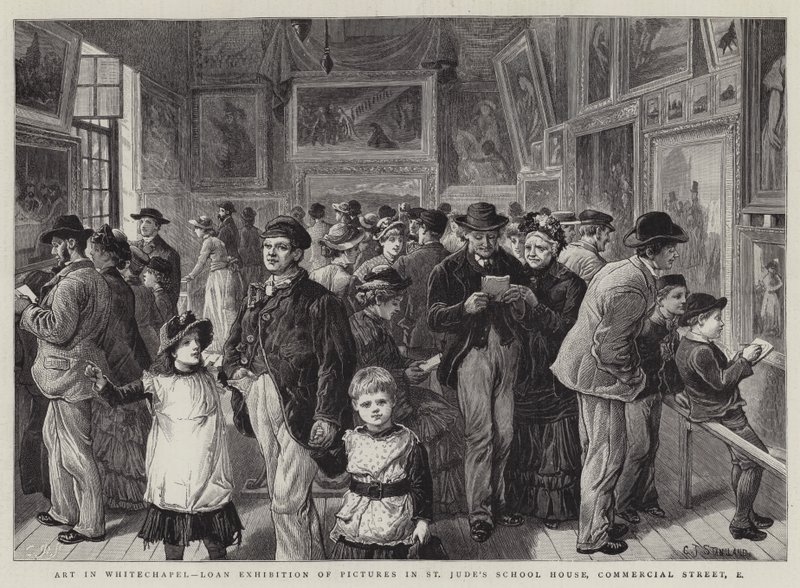 Arte en Whitechapel, Exposición de Préstamo de Cuadros en la Escuela de St Jude, Commercial Street, East de Charles J. Staniland