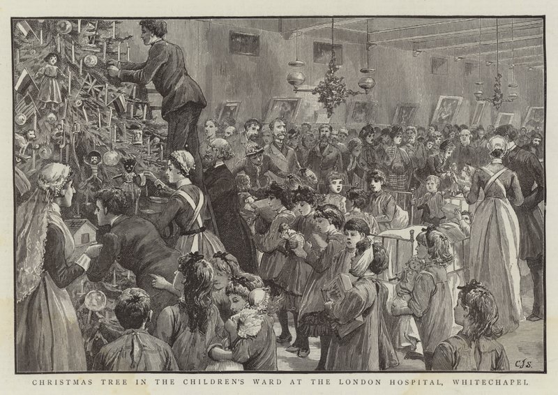 Árbol de Navidad en la sala de niños del Hospital de Londres, Whitechapel de Charles J. Staniland
