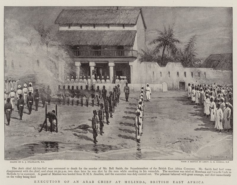 Ejecución de un jefe árabe en Melinda, África Oriental Británica de Charles J. Staniland
