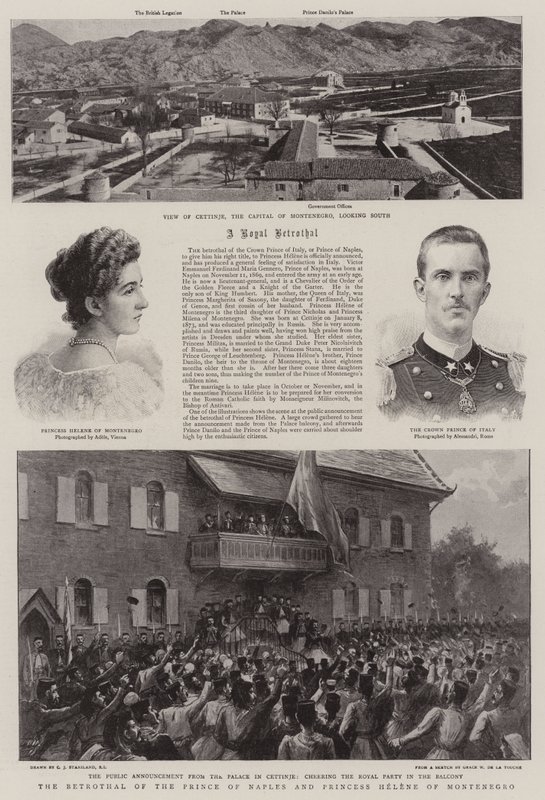 El compromiso del Príncipe de Nápoles y la Princesa Helena de Montenegro de Charles J. Staniland