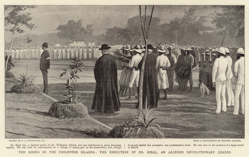 El Levantamiento en las Islas Filipinas, la ejecución del Dr. Rizal, un supuesto líder revolucionario de Charles J. Staniland