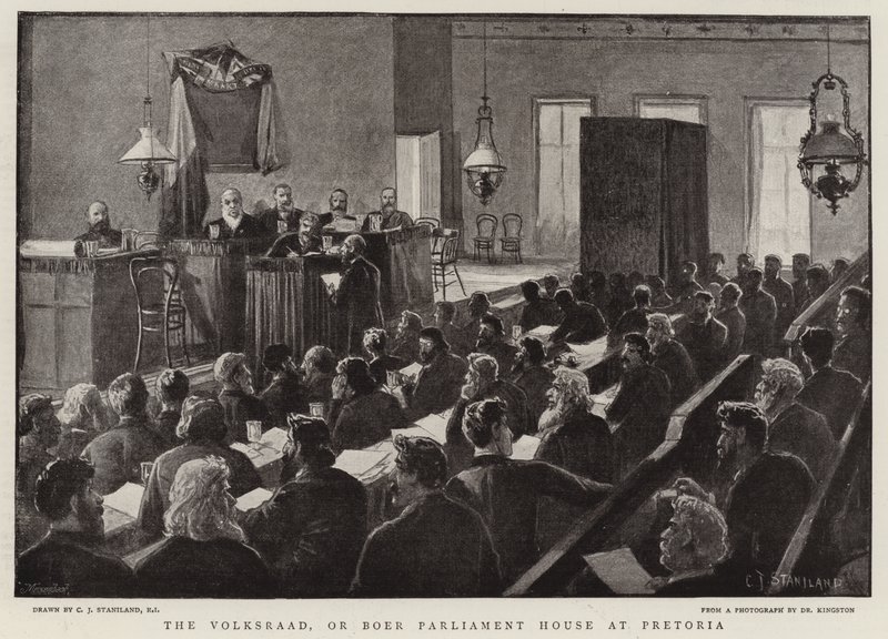 El Volksraad, o la Casa del Parlamento Boer en Pretoria de Charles J. Staniland