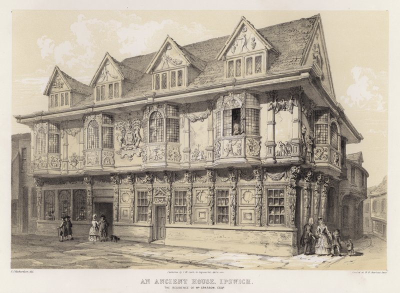 Una casa antigua, Ipswich, residencia de William Sparrow de Charles James Richardson