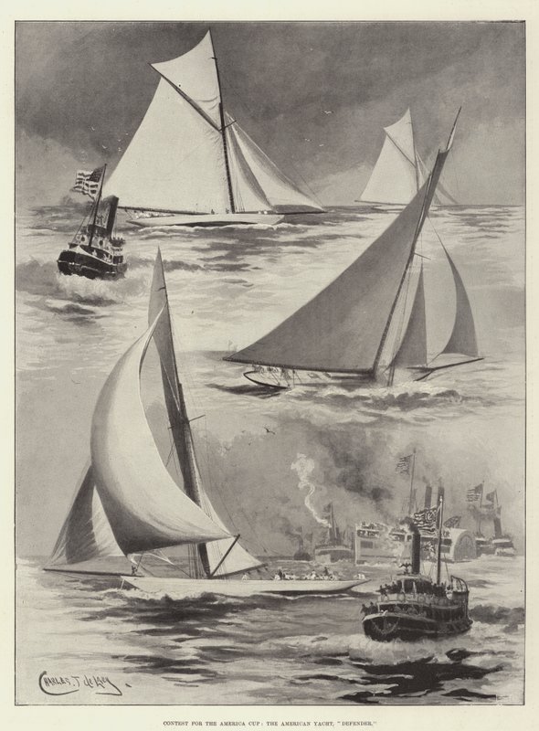 Competencia por la Copa América, el yate americano, Defender de Charles John de Lacy