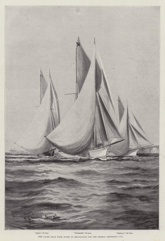 La carrera de yates de Dover a Heligoland por la Copa del Emperador Alemán de Charles John de Lacy