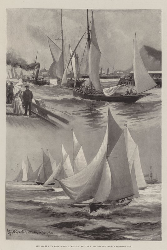 La carrera de yates de Dover a Heligoland, el inicio para la Copa del Emperador Alemán de Charles John de Lacy