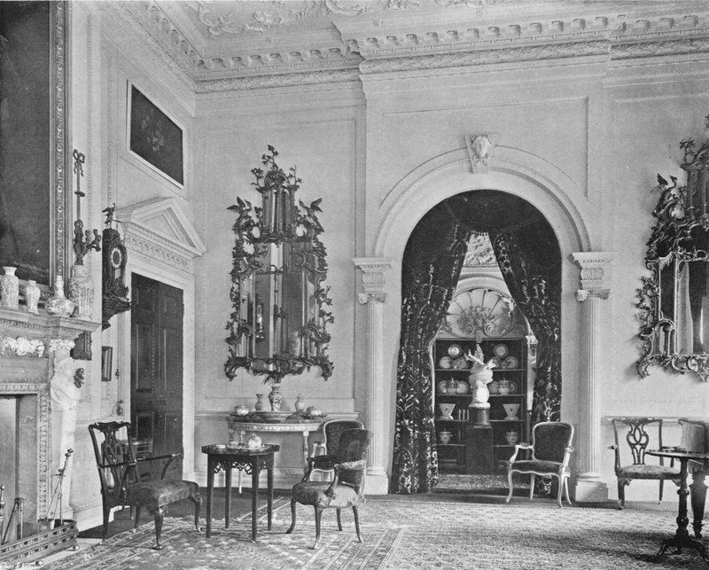 Espejos Chippendale - Sala de dibujo blanca de Charles Latham