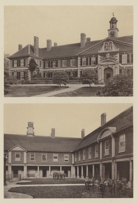 Colegio Morden, Blackheath, Kent, Entrada y Parte del Patio de Charles Latham