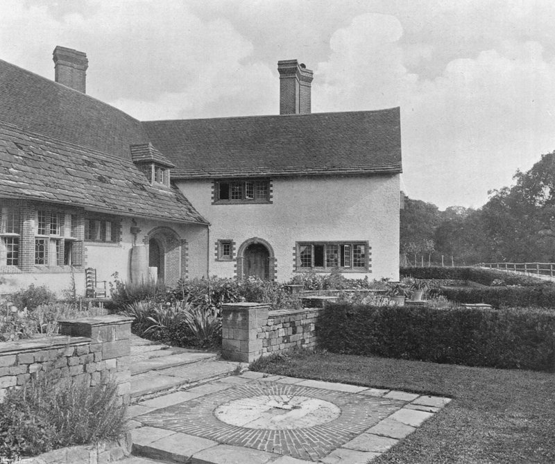 El patio del jardín desde el oeste de Charles Latham