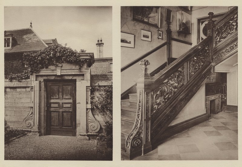 Thorpe Hall, Peterborough, Entrada Lateral a los Establos, la Escalera de Charles Latham