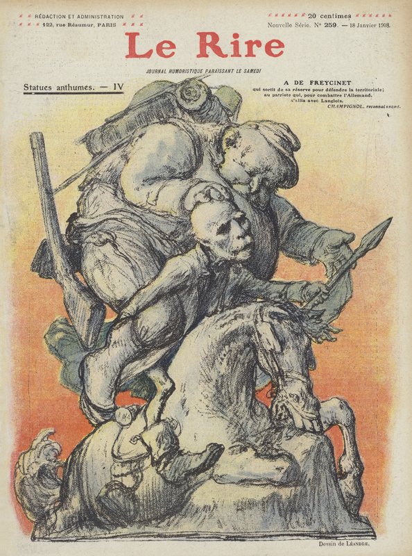 Caricatura del Primer Ministro francés Charles de Freycinet (Ilustración para Le Rire) de Charles Leandre