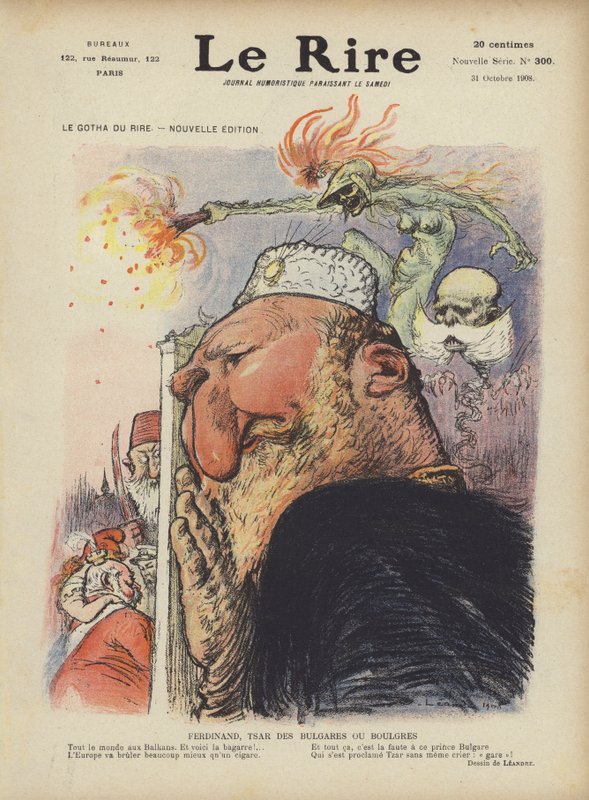 Caricatura del Zar Fernando I de Bulgaria. Ilustración para Le Rire de Charles Leandre