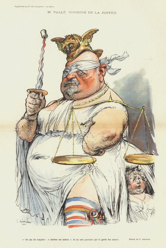 Ernest Valle, Ministro de Justicia de Francia, ilustración para Le Rire de Charles Leandre