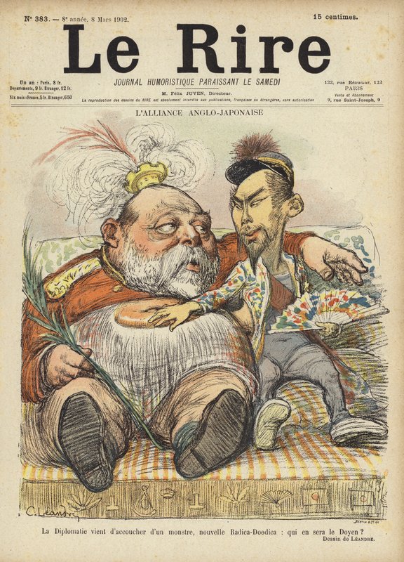 La alianza anglo-japonesa, ilustración para Le Rire de Charles Leandre