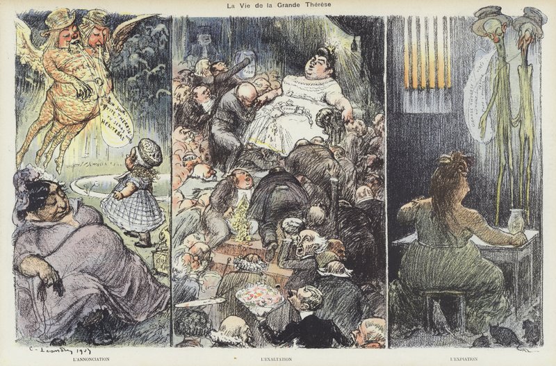 La vida de la estafadora Therese Humbert. Ilustración para Le Rire de Charles Leandre