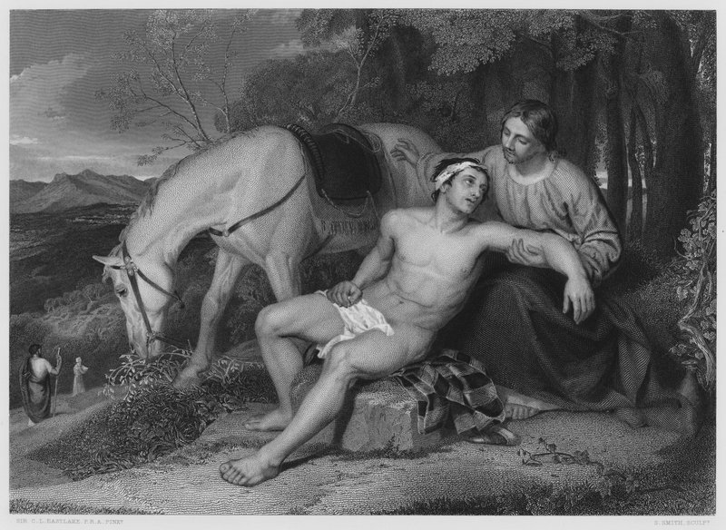El buen samaritano, del cuadro en la Colección Real de Charles Lock (after) Eastlake