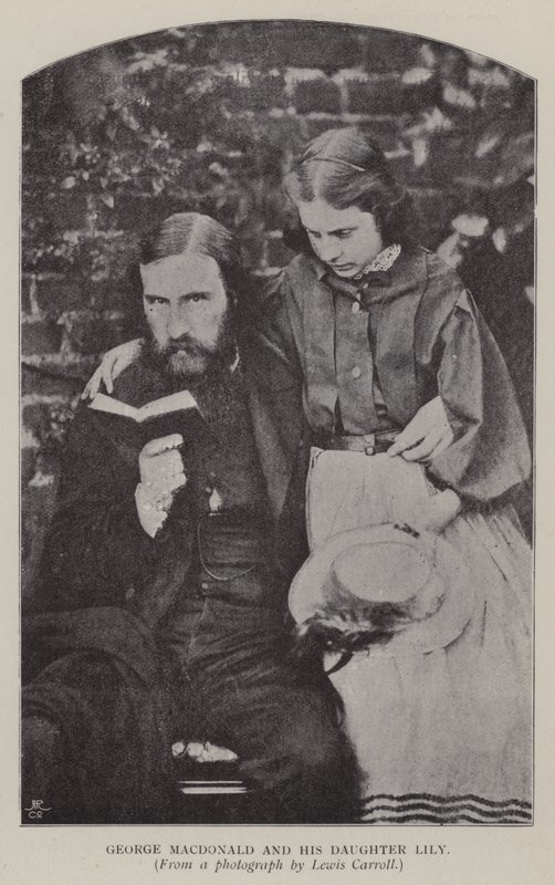 George Macdonald y su hija Lily (foto en blanco y negro) de Charles Lutwidge Dodgson