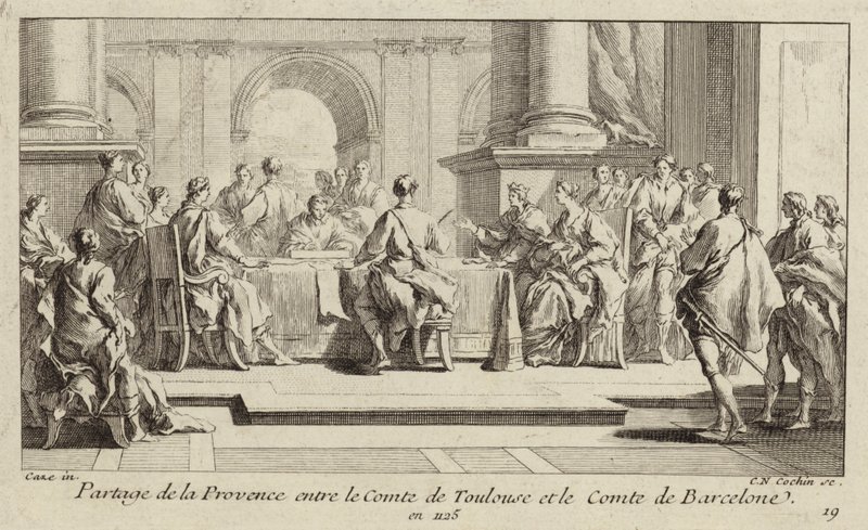 Partición de Provenza entre los Condes de Toulouse y Barcelona, 1125 de Charles Nicolas II Cochin