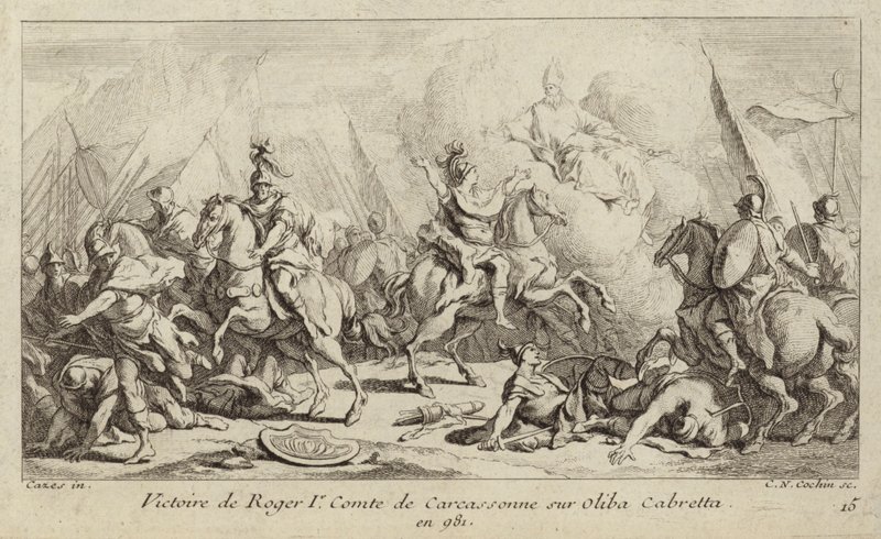 Victoria de Roger I, Conde de Carcasona, sobre Oliba Cabreta, 981 de Charles Nicolas II Cochin