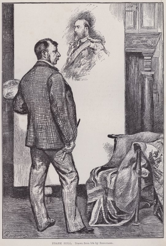 Frank Holl, pintando en su estudio de Charles Paul Renouard