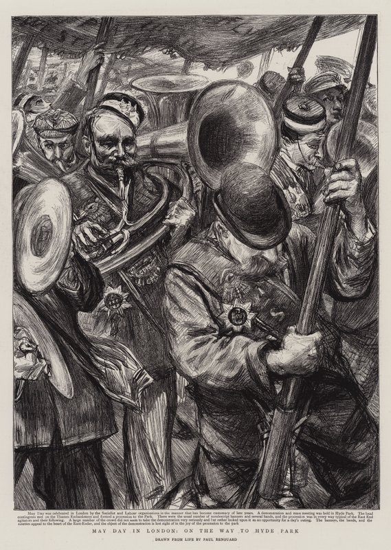 Día de mayo en Londres, camino a Hyde Park de Charles Paul Renouard