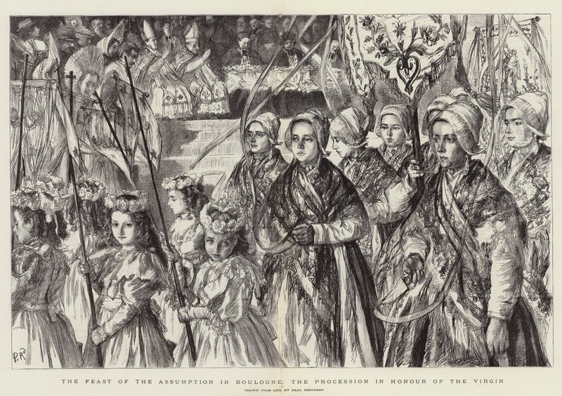 La fiesta de la Asunción en Boulogne, la procesión en honor a la Virgen de Charles Paul Renouard
