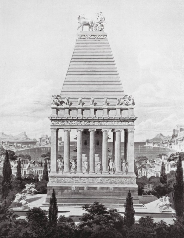 El mausoleo original, c 353 a.C. (litografía) de Charles Robert (after) Cockerell