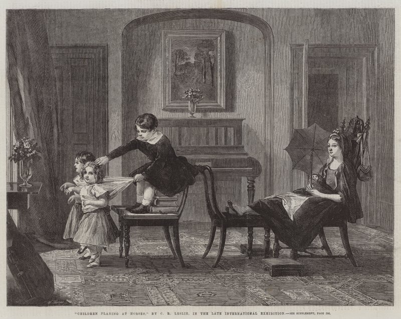 Niños jugando a los Caballos, en la última Exposición Internacional de Charles Robert Leslie
