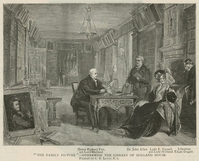El retrato de la familia - la biblioteca de Holland House de Charles Robert Leslie