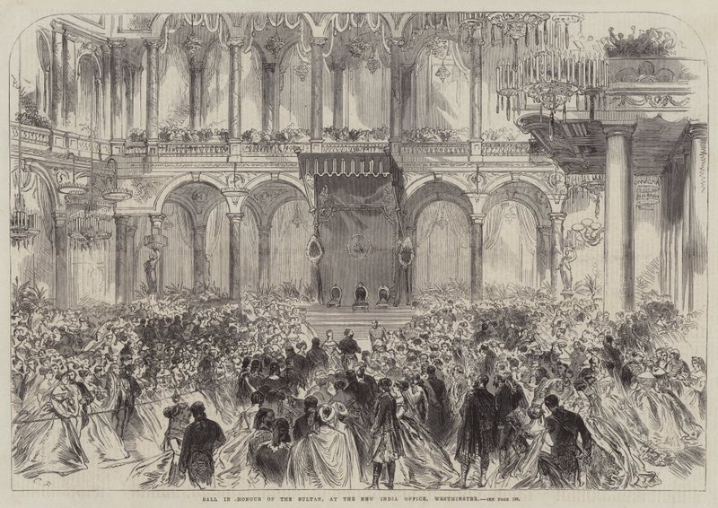 Baile en honor del Sultán, en la Nueva Oficina de la India, Westminster de Sir John Charles Robinson