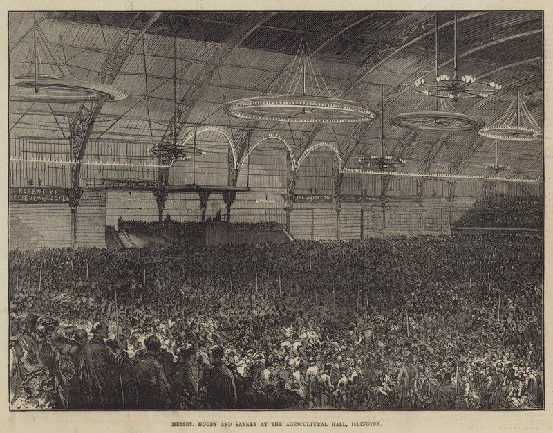 Los Sres. Moody y Sankey en el Salón Agrícola, Islington de Sir John Charles Robinson