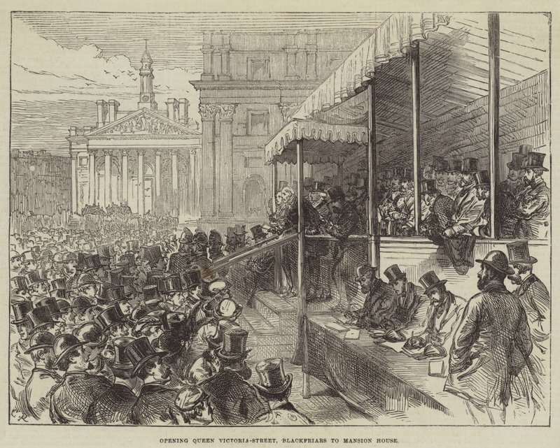 Apertura de Queen Victoria-Street, Blackfriars a Mansion House de Sir John Charles Robinson