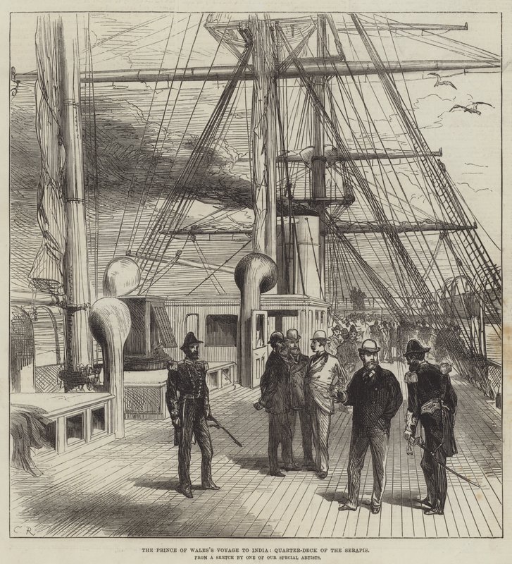 El viaje del Príncipe de Gales a la India, cubierta del Serapis de Sir John Charles Robinson