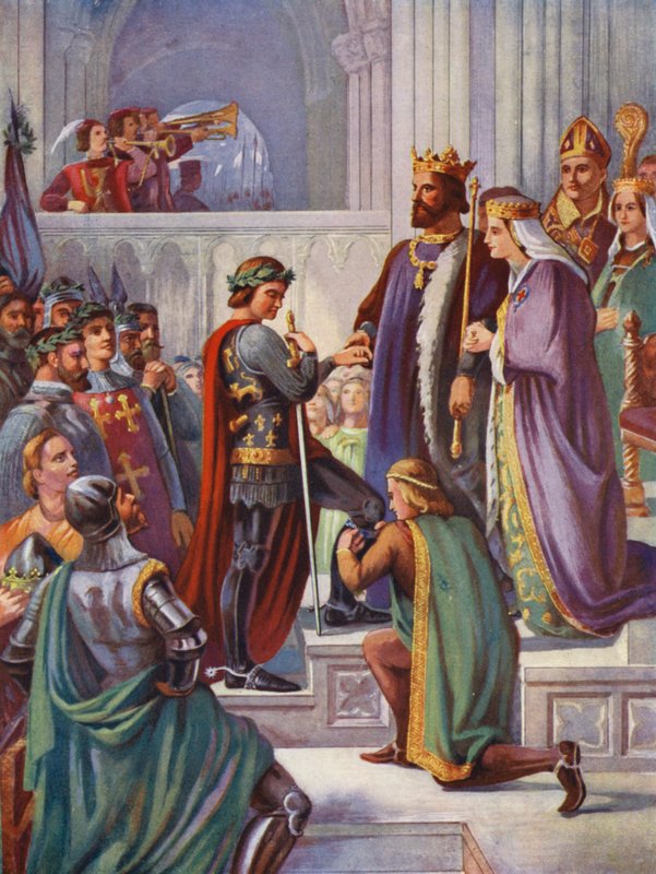 Investidura de Eduardo el Príncipe Negro como Caballero de la Jarretera de Charles West (after) Cope