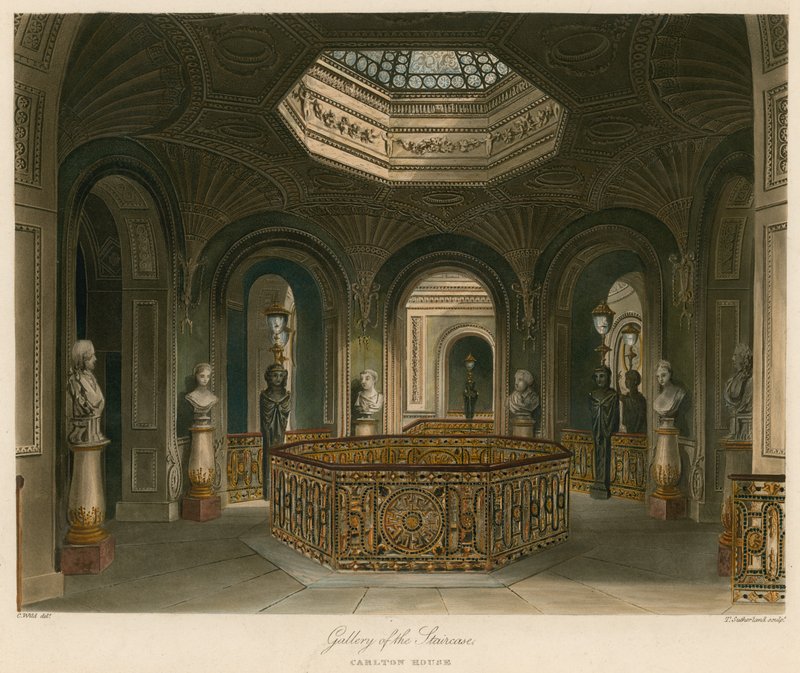 Galería de la escalera, Carlton House, Londres de Charles Wild